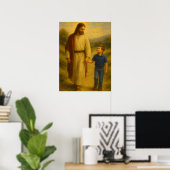 Jesus Walking mit Boy™ LDS Wall Art Poster (Heimbüro)