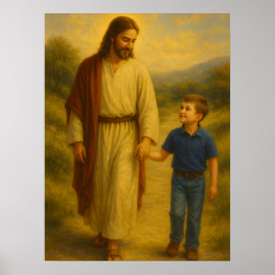 Jesus Walking mit Boy™ LDS Wall Art Poster