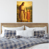 Jesus Walking mit Girl™ LDS Wall Art Leinwand (Insitu (Schlafzimmer))