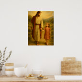 Jesus Walking mit Girl™ LDS Wall Art Poster (Küche)