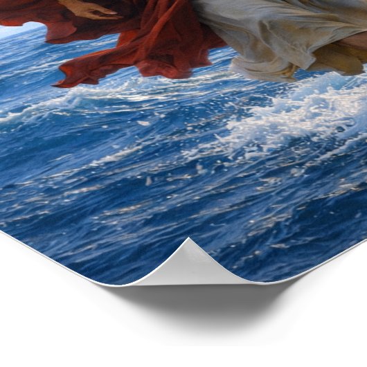 Jesus Walking on Water Poster (Ecke)