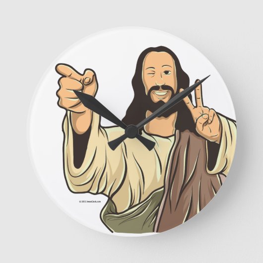 Jesus Wall Clock Runde Wanduhr (Vorderseite)