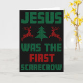 Jesus war der erste Vogelscheuchen hässlicher Pull Karte (Gelbe Blume)