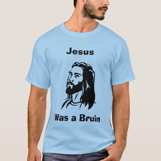 Jesus war ein Blau Bruins Jersey T-Shirt (Vorderseite)