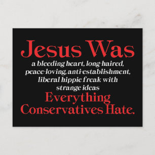 Jesus war ein blutender Herzensliberaler - Anti GO Postkarte