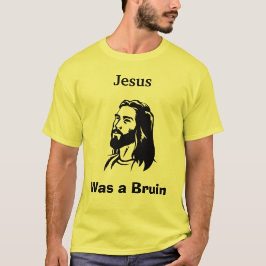 Jesus war ein grundlegendes Gelb des Bruin-Shirts T-Shirt (Vorderseite)