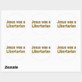 Jesus war ein Libertarist Runder Aufkleber (Blatt)