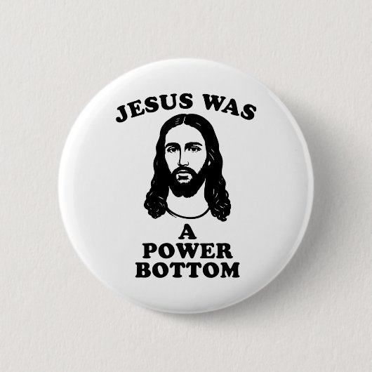 Jesus war ein Power Bottom Lustiger Pride Weihnach Button (Vorderseite)