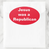 Jesus war Republikaner Ovaler Aufkleber (Tasche)
