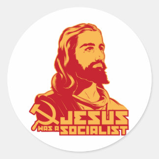 Jesus war Sozialist Runder Aufkleber
