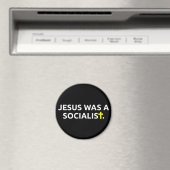 Jesus war Sozialist (schwarz) Magnet (In Situ (Geschirrspüler))