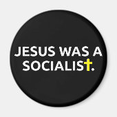 Jesus war Sozialist (schwarz) Magnet (Vorne)