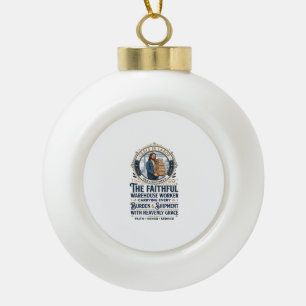 Jesus Warehouse Logistik Grafik T-Shirt Christlich Keramik Kugel-Ornament