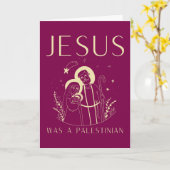 Jesus Was A Palestinian Christmas Card Christian Karte (Gelbe Blume)