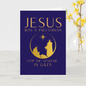 Jesus Was A Palestinian Christmas Custom Message Karte (Gelbe Blume)