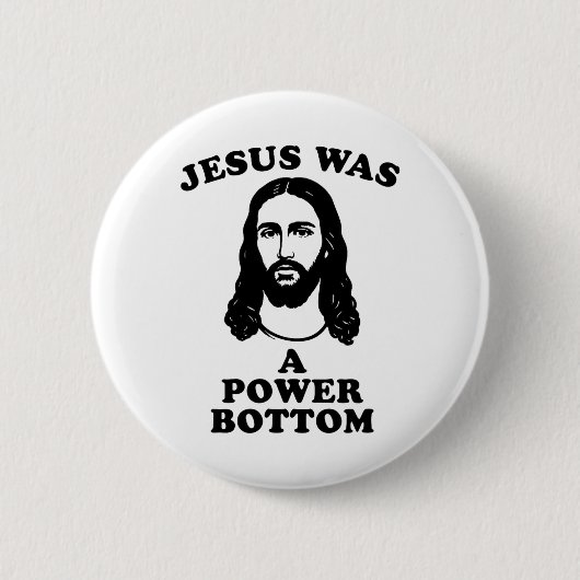 Jesus Was A Power Bottom Funny Pride Christmas Gag Button (Vorderseite)