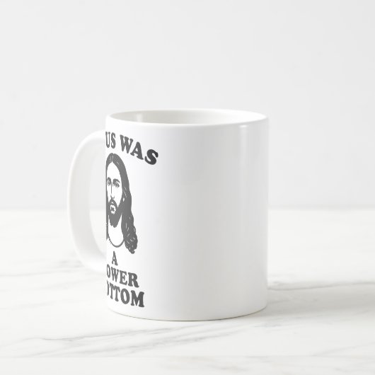 Jesus Was A Power Bottom Funny Pride Christmas Gag Kaffeetasse (Vorderseite Links)