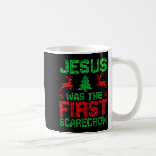 Jesus Was The First-ecrow Reindeer Ugly Sweater Xm Kaffeetasse (Rechts)