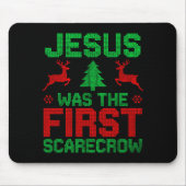 Jesus Was The First-ecrow Reindeer Ugly Sweater Xm Mousepad (Vorne)