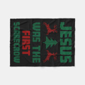 Jesus Was The First Ecrow Ugly Sweater Style  Fleecedecke (Vorderseite (Horizontal))