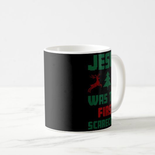 Jesus Was The First Ecrow Ugly Sweater Style Kaffeetasse (VorderseiteRechts)