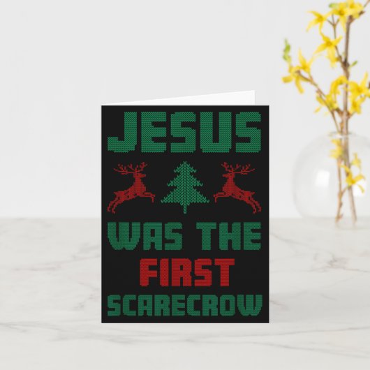 Jesus Was The First Ecrow Ugly Sweater Style  Karte (Gelbe Blume)