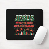 Jesus Was The First Ecrow Ugly Sweater Style Mousepad (Mit Mouse)