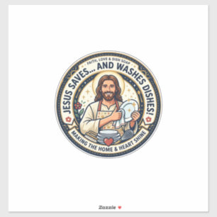 Jesus Wäscheaufgaben Humor-Shirt Christliches Graf Aufkleber