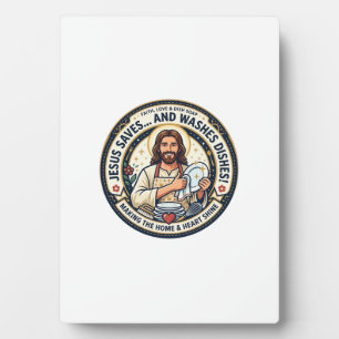 Jesus Wäscheaufgaben Humor-Shirt Christliches Graf Fotoplatte