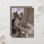 Jesus wäscht die Füße seiner Jünger Karte (Vorderseite/Rückseite Beispiel)