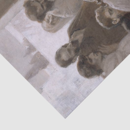 Jesus wäscht die Füße seiner Jünger Seidenpapier (Detail)