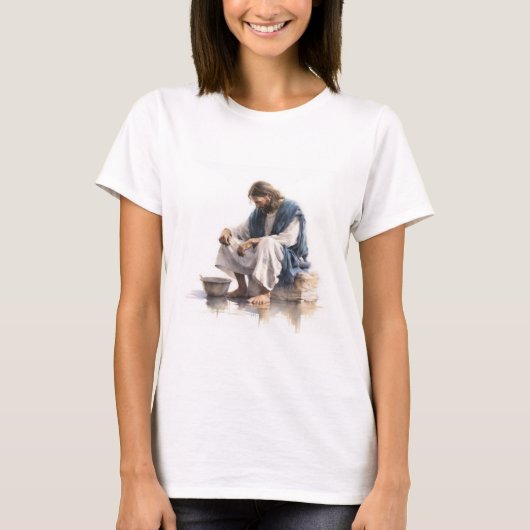 Jesus wäscht sein Jüngerfett T-Shirt (Vorderseite)