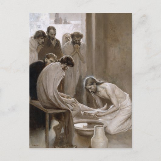 Jesus Washing Jünger's Feet | Albert Edelfelt Postkarte (Vorderseite)