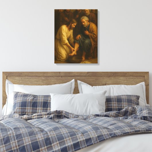 Jesus Washing the Disciples’ Feet™ LDS Art Leinwan Leinwanddruck (Insitu (Schlafzimmer))