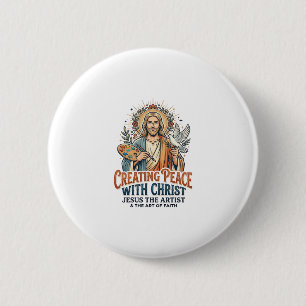 Jesus-Wasserfarbe-Hobby-T-Shirt Inspirierend Glaub Button