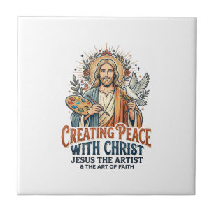 Jesus-Wasserfarbe-Hobby-T-Shirt Inspirierend Glaub Fliese
