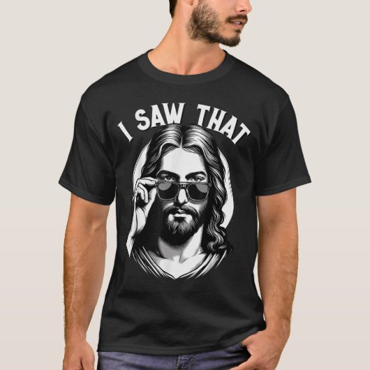 Jesus Watching Meme Funny Christian Shirt (Vorderseite)