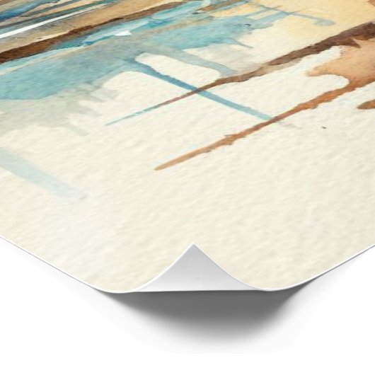 Jesus Watercolor Art Poster (Ecke)