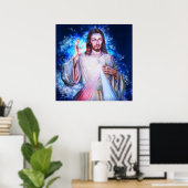 Jesus Waving from Heaven Matthew 4:17 Christlich Poster (Heimbüro)