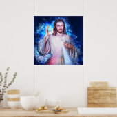 Jesus Waving from Heaven Matthew 4:17 Christlich Poster (Küche)