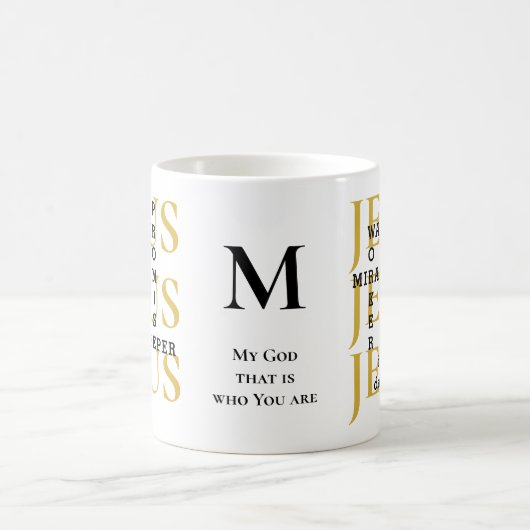 Jesus Waymaker Monogram Christlich Kaffeetasse (Mittel)