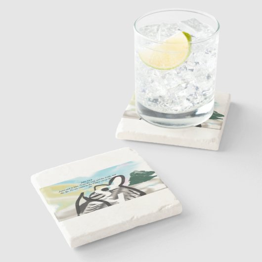 Jesus-Weg Steinuntersetzer (Seitenansicht)