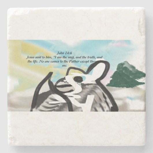 Jesus-Weg Steinuntersetzer (Vorderseite)