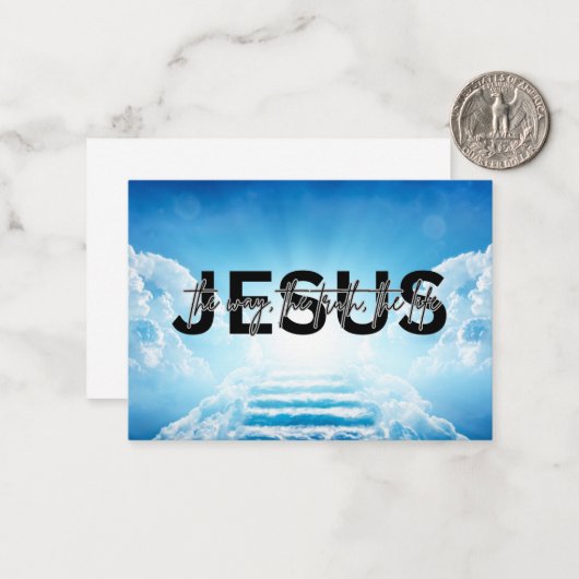 Jesus Weg, Wahrheit, Leben Johannes 14:6 Himmelstr Mitteilungskarte (Vorderseite/Rückseite Beispiel)