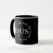 Jesus Weg, Wahrheit, Leben Johannes 14:6 Kreuz Tasse (Vorderseite Links)