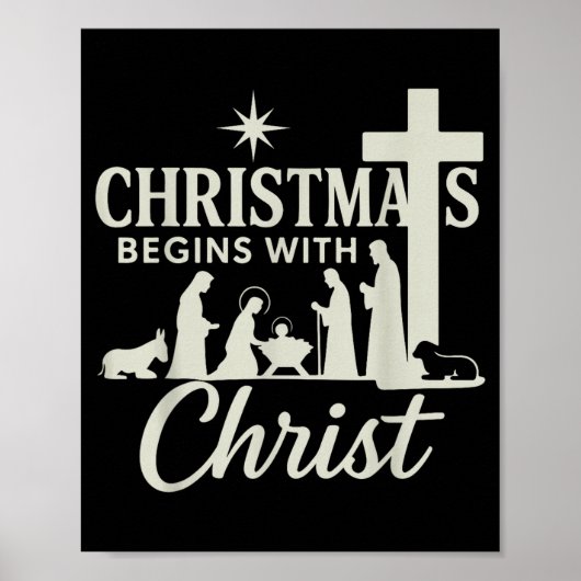 Jesus Weihnachten beginnt mit Christus Pjs Pyjamas Poster (Vorne)