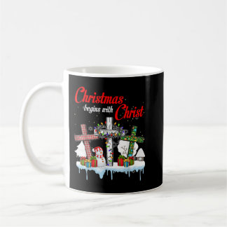 Jesus Weihnachten beginnt mit Christus Snowman Chr Kaffeetasse