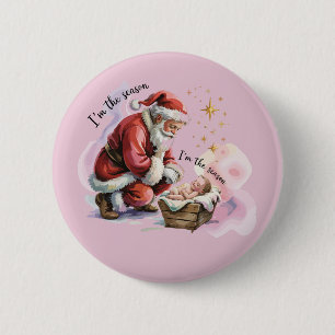 Jesus Weihnachten Christliches Geschenk Urlaub  Button