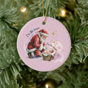 Jesus Weihnachten Christliches Geschenk Urlaub Keramik Ornament
