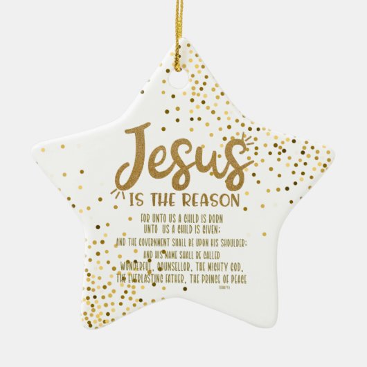 Jesus Weihnachten mit der Isaiah-Schrift Keramik Ornament (Vorne)